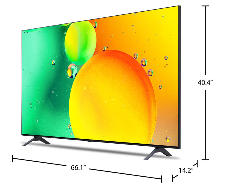 Téléviseur intelligent NanoCell LG HD 4K de 75 po à 60 Hz avec HDR10+, HGiG et ThinQMD (75NANO75UQA.ACC)