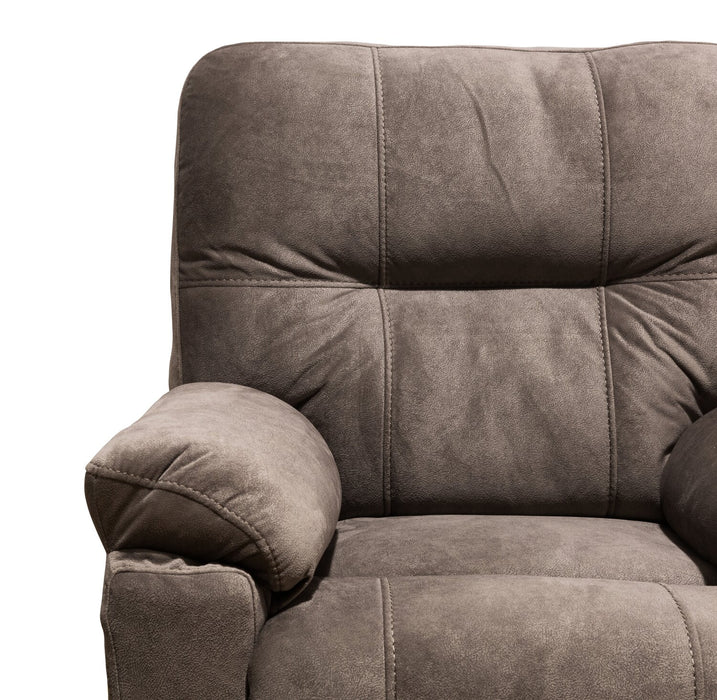 Fauteuil à inclinaison électrique Gybson de 38 po fabriqué au Canada en tissu - brun latté