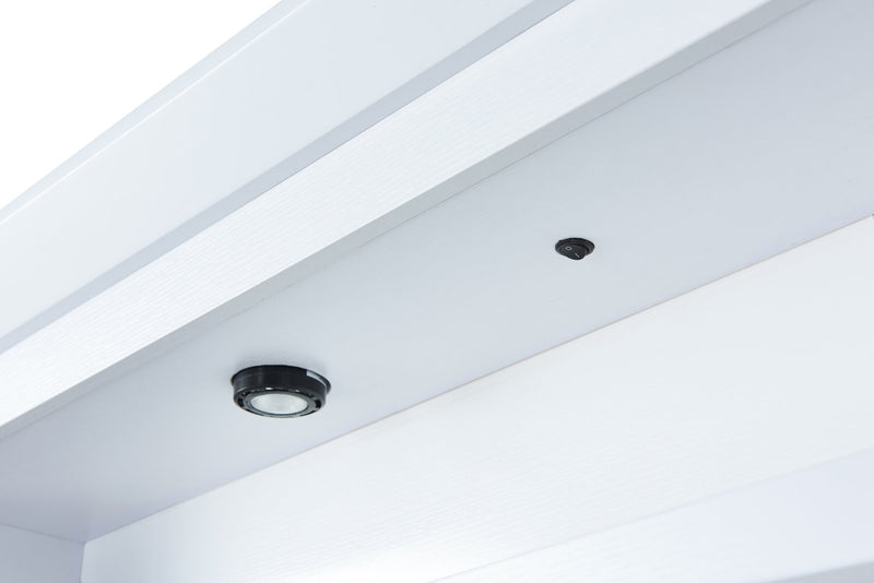 Meuble audio-vidéo mural Emry 3 pièces de 87.5 po avec rangement et système de gestion des câbles pour téléviseurs jusqu’à 90 po - blanc