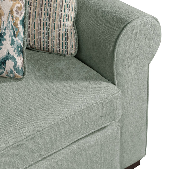 Sofa-lit sectionnel de droite Haven de Scott Living 2 pièces en tissu de chenille - bleu écume de mer