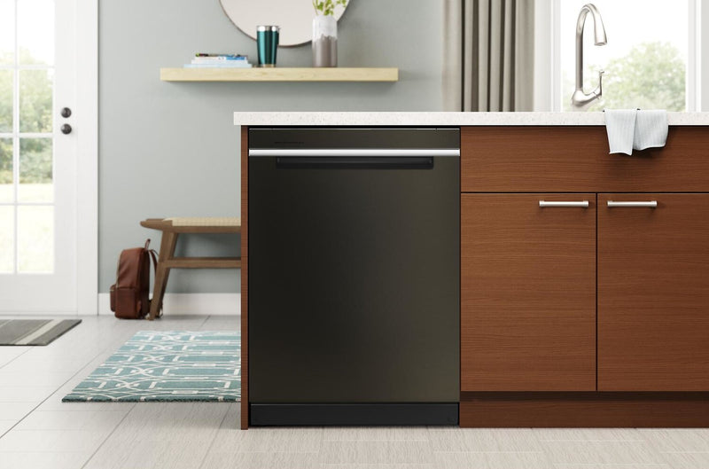 Lave-vaisselle encastré Whirlpool de 24 po et de 47 dBA avec commandes sur le dessus - acier inoxydable noir résistant aux traces de doigts - WDTA50SAKV