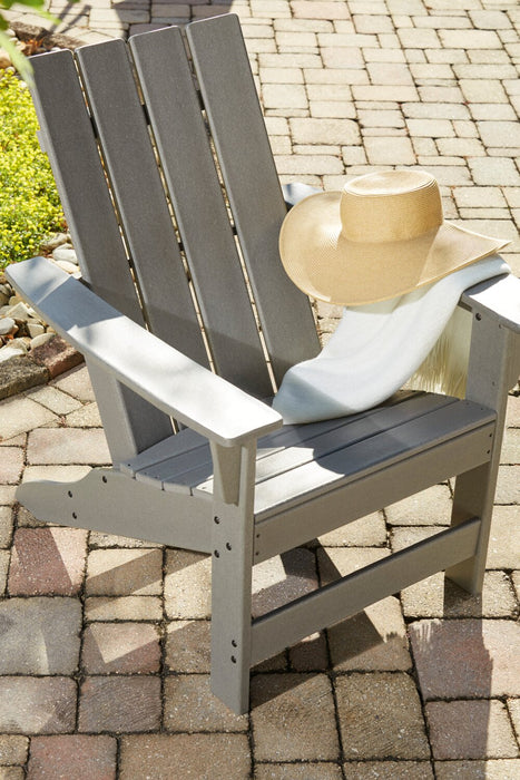 Chaise Adirondack Cape pour la terrasse à l’extérieur - plastique à haute densité, résistante aux rayons UV et aux intempéries - grise