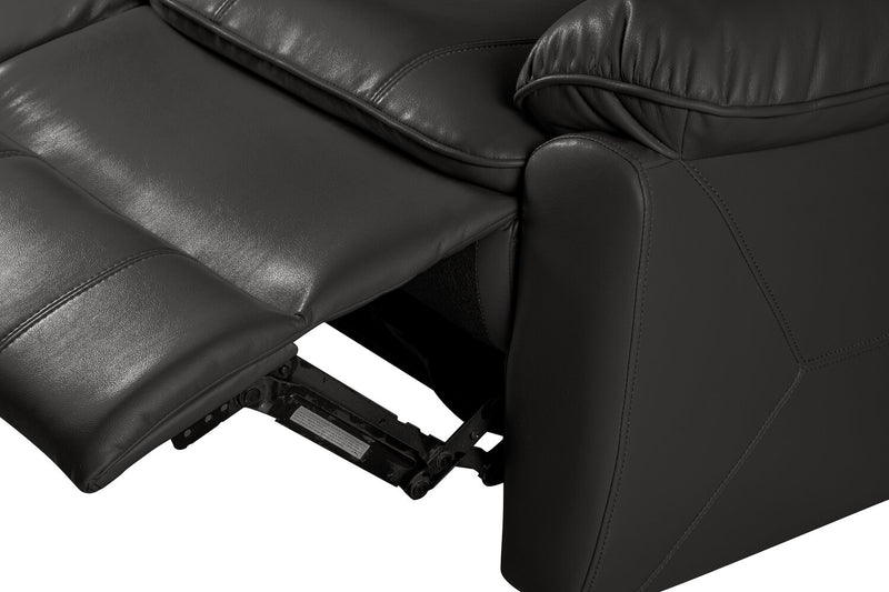 Causeuse inclinable Chandler de 60 po en tissu d’apparence cuir - gris