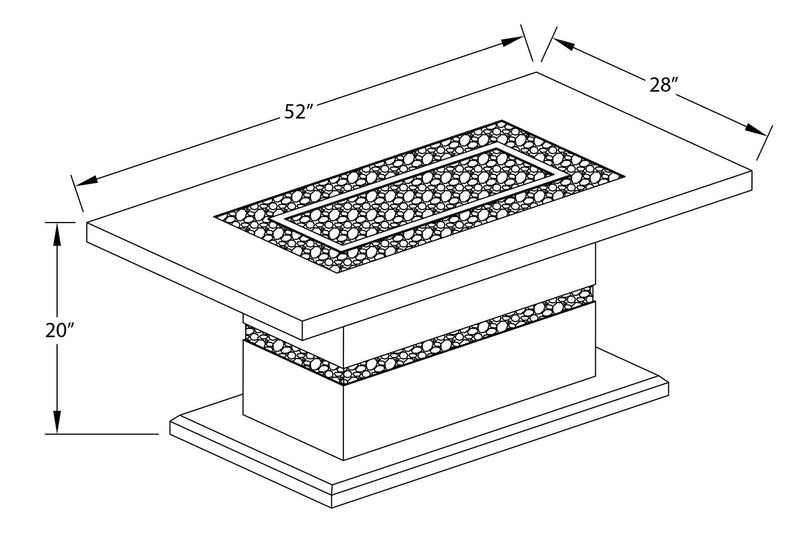 Table à café somptueuse Garbo de 52 po - blanche et argentée avec touches de paillettes