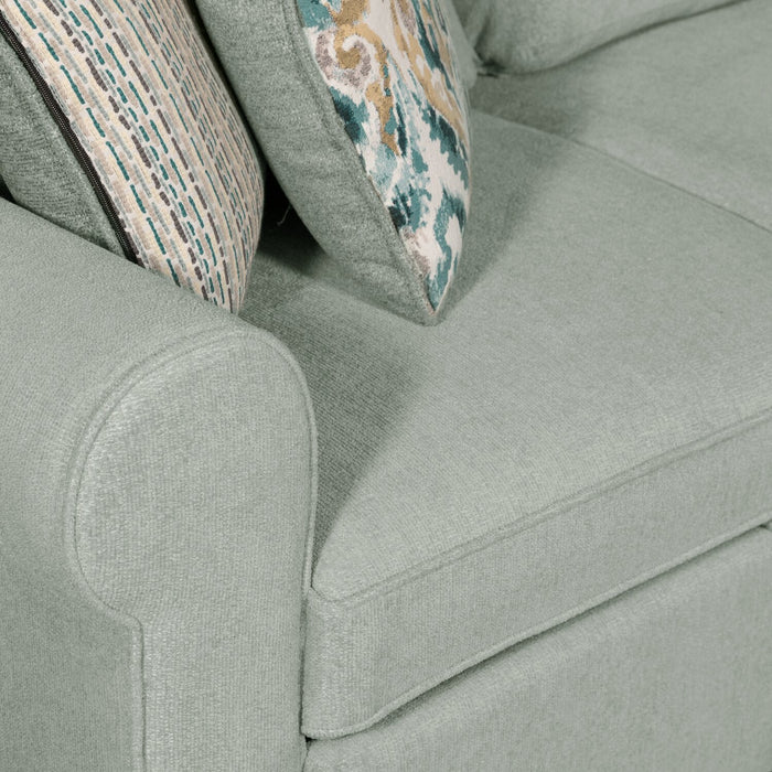 Sofa-lit sectionnel de gauche Haven de Scott Living 2 pièces en tissu de chenille - bleu écume de mer