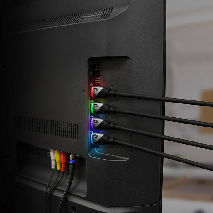 Câble HDMI haute vitesse Monster 4K de 6 pieds avec lumière DEL bleue - MHV1-1028-BLU