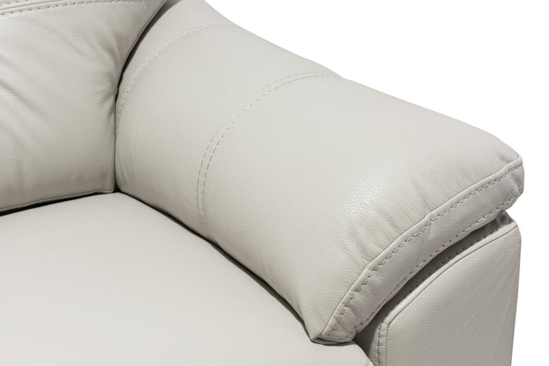 Sofa Addison de 86 po fabriqué au Canada en tissu d’apparence cuir avec coussin de siège amovible et capitonnage - beige