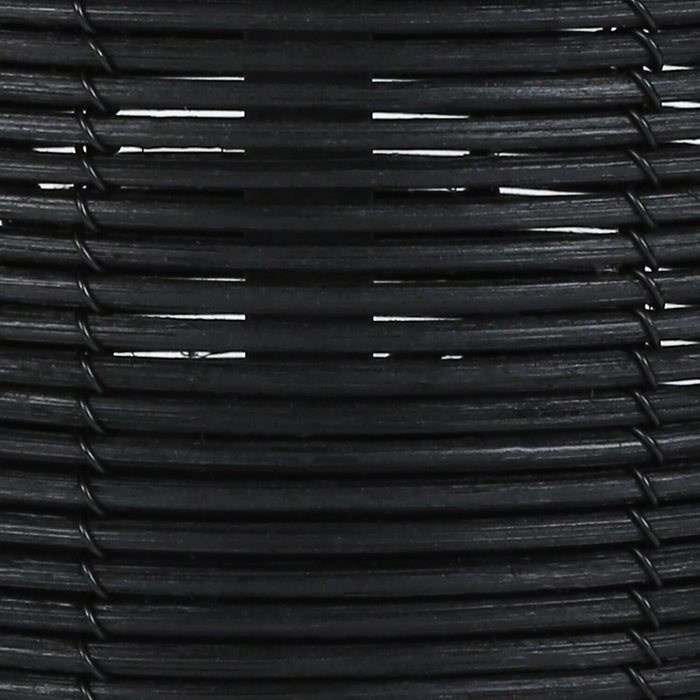 Lampe de table de 23 po en rotin noir