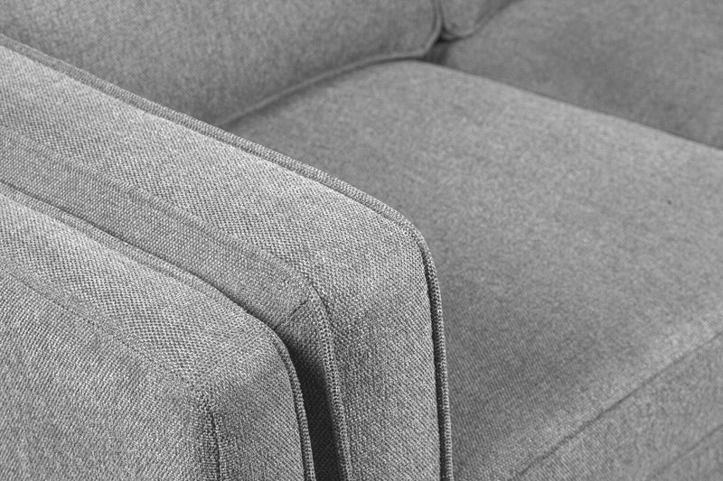 Causeuse Kassia de Kort & Co. de 65,4 po en tissu d’apparence lin avec base et pattes en bois - grise