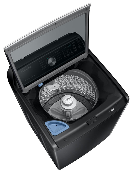 Laveuse Samsung à chargement par le haut de 5,4 pi³ - acier inoxydable noir - WA46CG3505AVA4