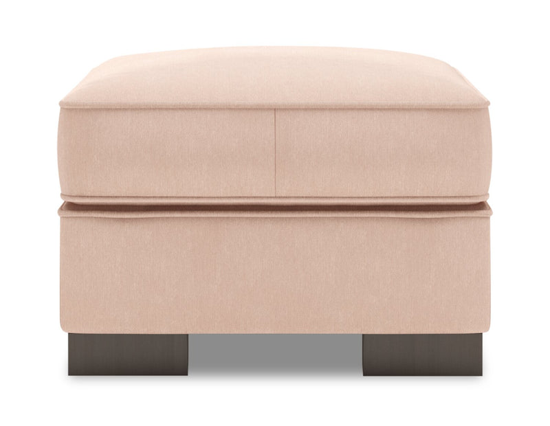 Pouf personnalisable Track de Sofa Lab de 24 po fabriqué au Canada en tissu d’apparence lin - rose Pax Rose