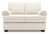 Causeuse personnalisable Roll de Sofa Lab de 64 po fabriquée au Canada en tissu d’apparence lin avec accoudoirs enroulés - beige Luxury Sand