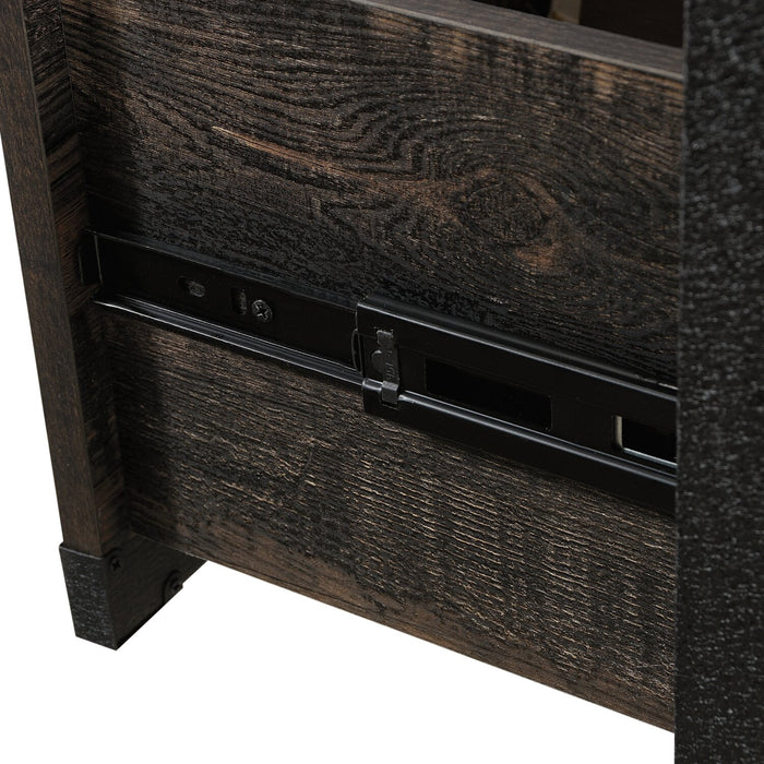 Bureau Lewis de 47,78 po avec 2 tiroirs - chêne carbone 