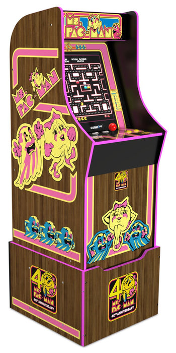 Borne d’arcade Ms. PAC-MANMC édition 40e anniversaire de Arcade1Up avec plateforme