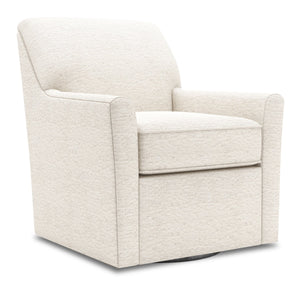 Fauteuil d’appoint pivotant Sofa Lab personnalisable de 31 po fabriqué au Canada en tissu de chenille - beige Luxury Sand