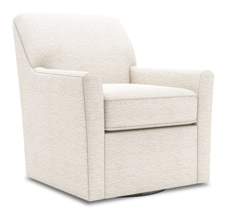 Fauteuil d’appoint pivotant Sofa Lab personnalisable de 31 po fabriqué au Canada en tissu de chenille - beige Luxury Sand