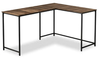 Bureau en coin en forme de L Karter de 58,25 po - brun