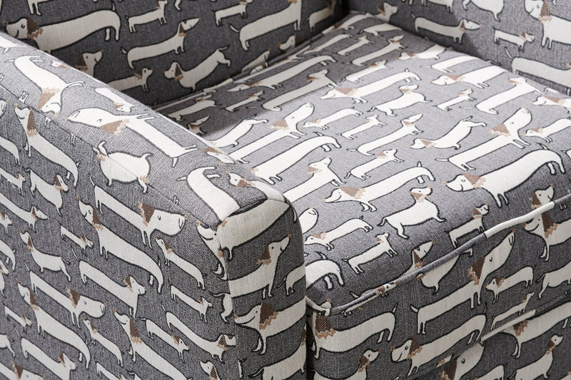 Fauteuil d’appoint pivotant Sofa Lab personnalisable de 31 po fabriqué au Canada en tissu - Peppercorn multicolore