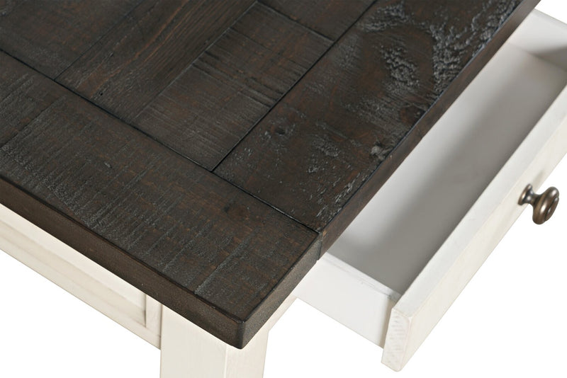 Bureau Madison County de 50 po à 3 tiroirs - blanc rétro avec brun de style bois de grange 