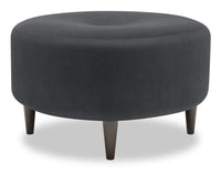  Pouf The Curve de Sofa Lab de 31 po fabriqué au Canada en tissu d’apparence lin - gris Pax Pepper 