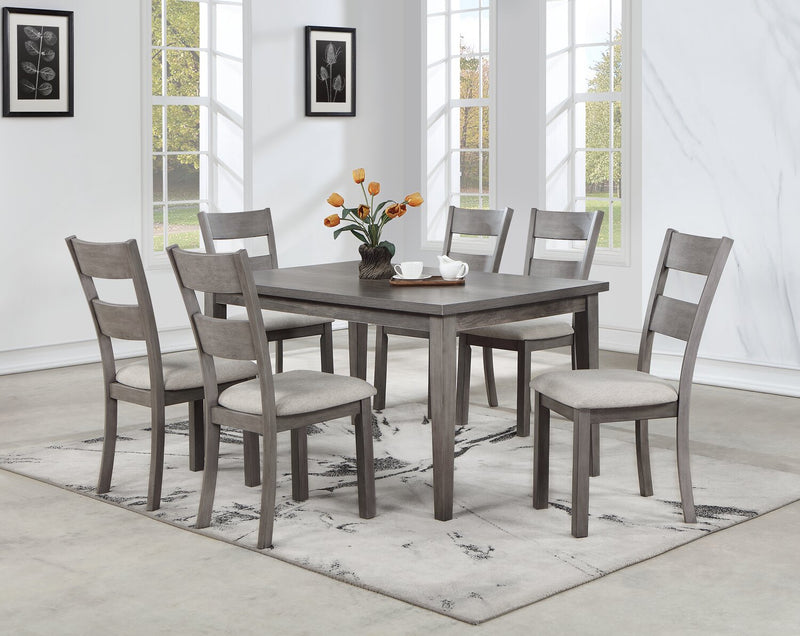 Ensemble de salle à manger Krew 7 pièces en mélamine avec table de 60 po (L) et 6 chaises - gris