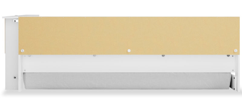 Lit plateforme bibliothèque Wolf pour enfants, blanc - format lit double