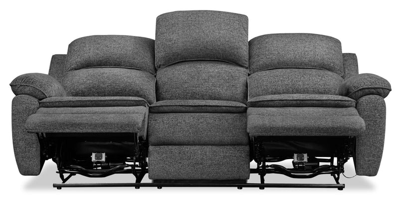 Sofa à inclinaison électrique Chandler de 82 po en tissu de chenille - gris