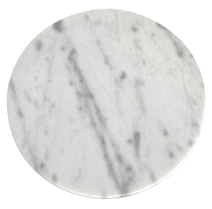 Table d'appoint Sabrina de 14 po - noire avec dessus en imitation de marbre blanc