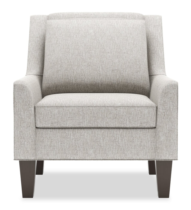 Fauteuil d’appoint club Sofa Lab personnalisable de 29 po fabriqué au Canada en tissu de chenille avec pattes en bois - argenté Luxury Silver