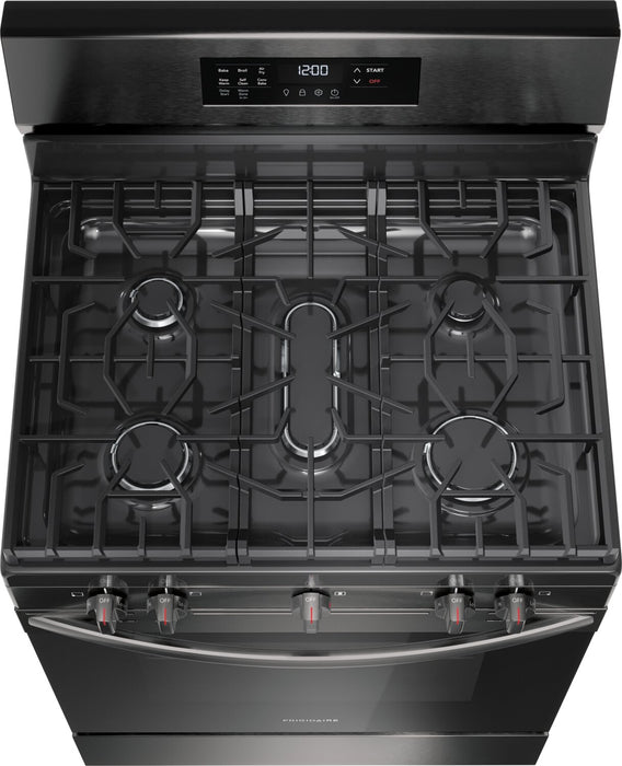 Cuisinière à gaz Frigidaire de 5,1 pi³ avec friture à air et cuisson par convection - acier inoxydable noir - FCRG3083AD
