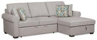  Sofa-lit sectionnel de droite Haven de Scott Living 2 pièces en tissu de chenille avec fauteuil long de rangement - gris