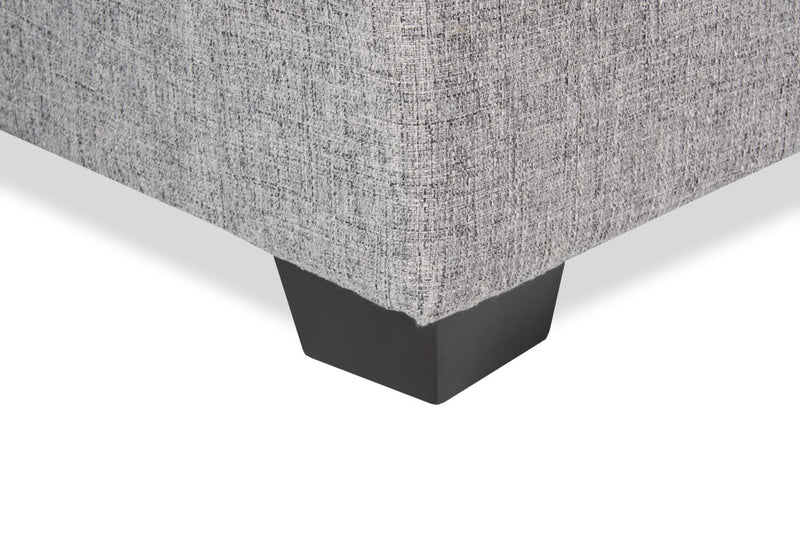 Sofa-lit personnalisable Roll de Sofa Lab de 86 po fabriqué au Canada en tissu d’apparence lin avec accoudoirs enroulés - gris Luna Domino