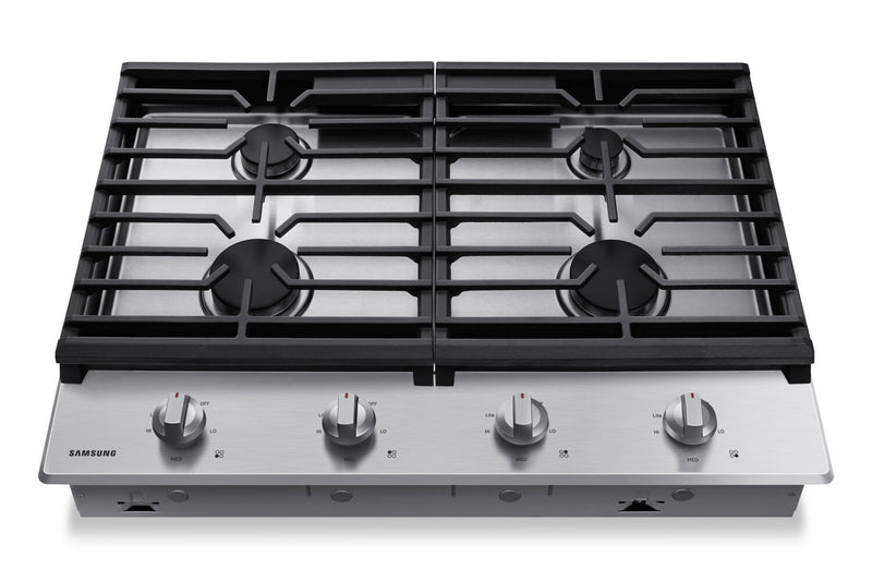 Surface de cuisson à gaz Samsung de 30 po à 4 brûleurs avec commandes à boutons - acier inoxydable - NA30R5310FS/AA