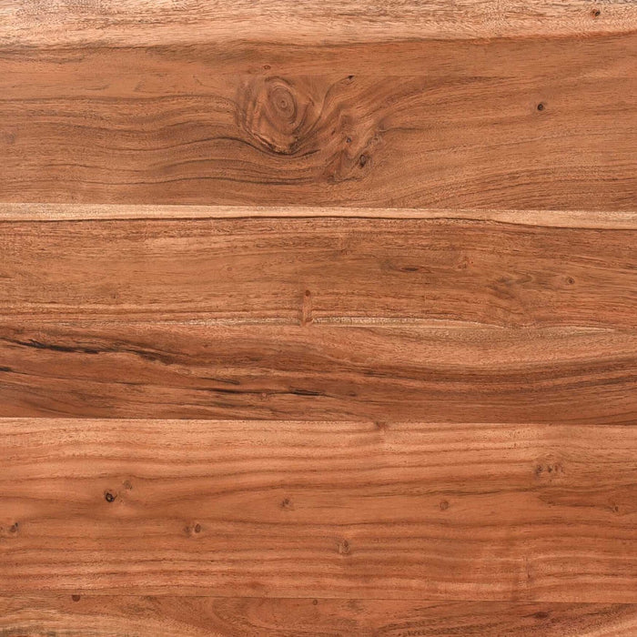 Table de bout rustique Kaleb de 22 po - brune et noire avec pattes en métal