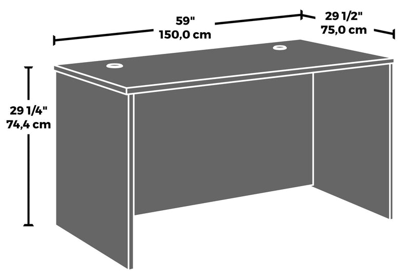 Bureau Affirm de 59,06 po de qualité commerciale - orme Hudson