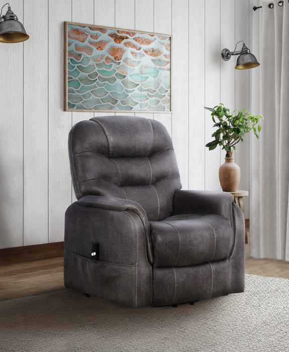 Fauteuil basculeur à inclinaison électrique Landon de 34 po en microfibre - gris