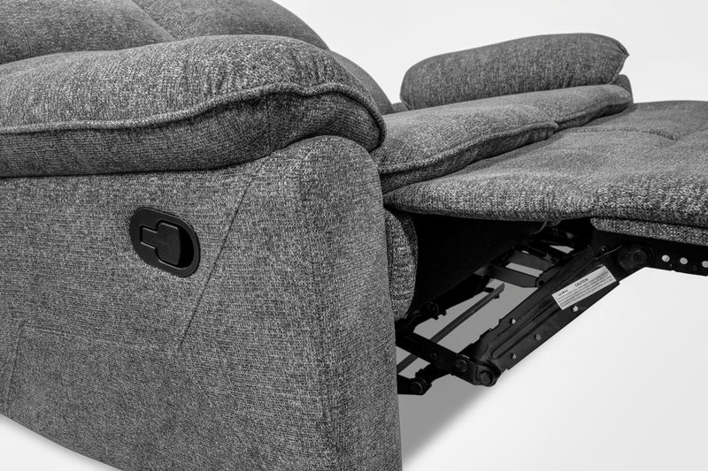 Causeuse inclinable Chandler de 60 po en tissu de chenille - gris