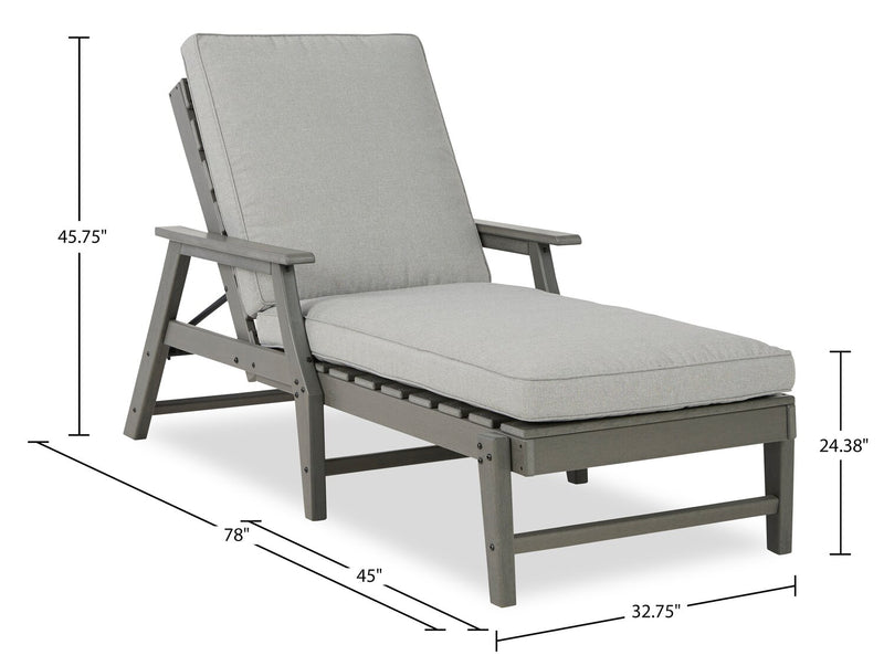 Chaise longue Cape pour la terrasse à l’extérieur avec dossier réglable - résistante aux rayons UV et aux intempéries - grise