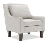  Fauteuil d’appoint club Sofa Lab de 29 po fabriqué au Canada en tissu de chenille avec pattes en bois - argenté Luxury Silver 