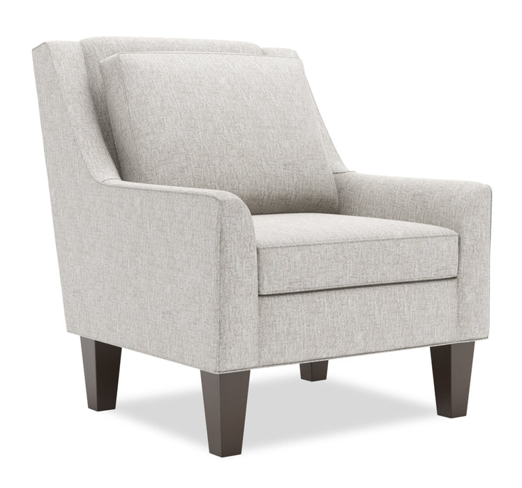 Fauteuil d’appoint club Sofa Lab personnalisable de 29 po fabriqué au Canada en tissu de chenille avec pattes en bois - argenté Luxury Silver