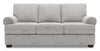 Sofa personnalisable Roll de Sofa Lab de 86 po fabriqué au Canada en tissu d’apparence lin avec accoudoirs enroulés - gris Luna Domino