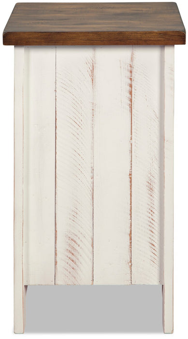 Table de fauteuil rustique Benjy de 14 po avec rangement - bois deux teintes