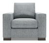 Fauteuil Track de Sofa Lab personnalisable de 38 po fabriqué au Canada en tissu d’apparence lin avec accoudoirs rectilignes - gris Luna Pewter
