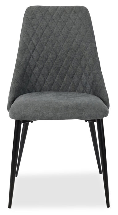 Chaise de salle à manger Miya en tissu de polyester et en métal - anthracite