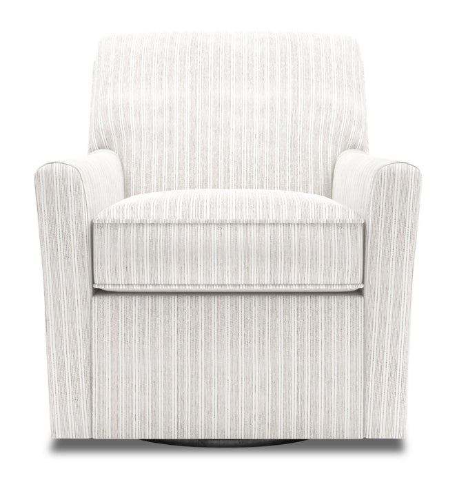 Fauteuil d’appoint pivotant Sofa Lab personnalisable de 31 po fabriqué au Canada en tissu - blanc Dolphin White
