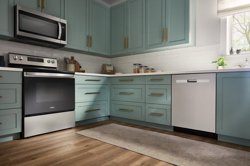 Lave-vaisselle encastré Whirlpool de 24 po et de 51 dBA avec commandes sur le dessus et 3e panier - acier inoxydable résistant aux traces de doigts - WDP730HAMZ