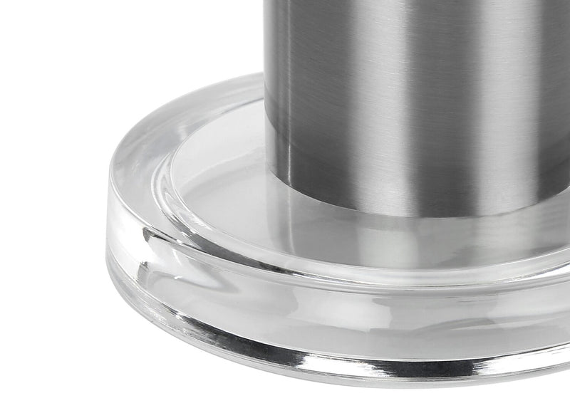 Lampe de table de 28 po en métal nickel avec base en acrylique