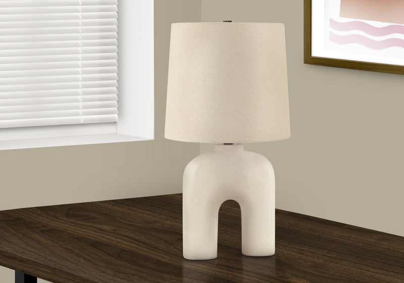 Lampe de table en forme d’arche de 25 po en résine crème