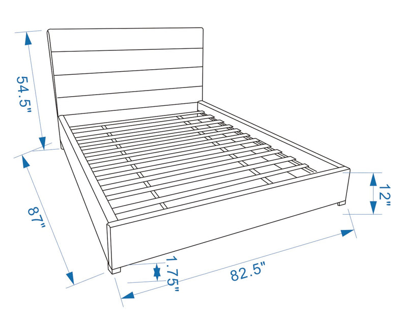 Lit plateforme rembourré Clay de Kort & Co. en tissu de cuir végétalien brun capitonné - format très grand lit