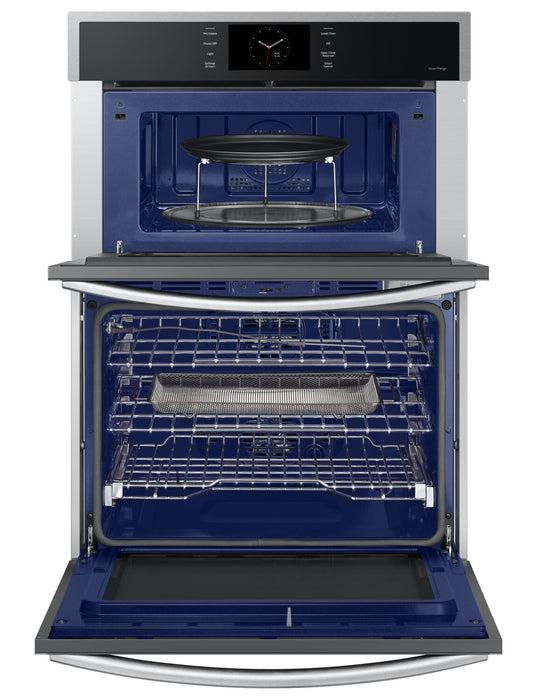 Four à micro-ondes combiné avec four mural électrique Samsung de 7 pi³ et de 30 po avec cuisson à la vapeur - acier inoxydable - NQ70CG600DSRAA